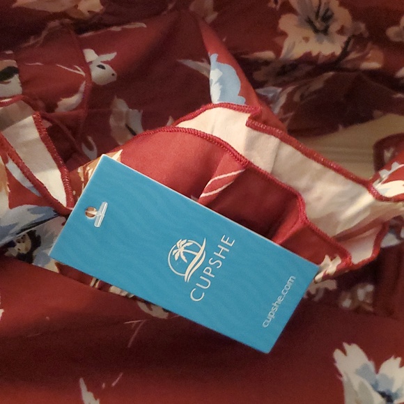 NWT Cupshe Floral Blouson Sleeve Dress - Sz L - Picture 4 of 6